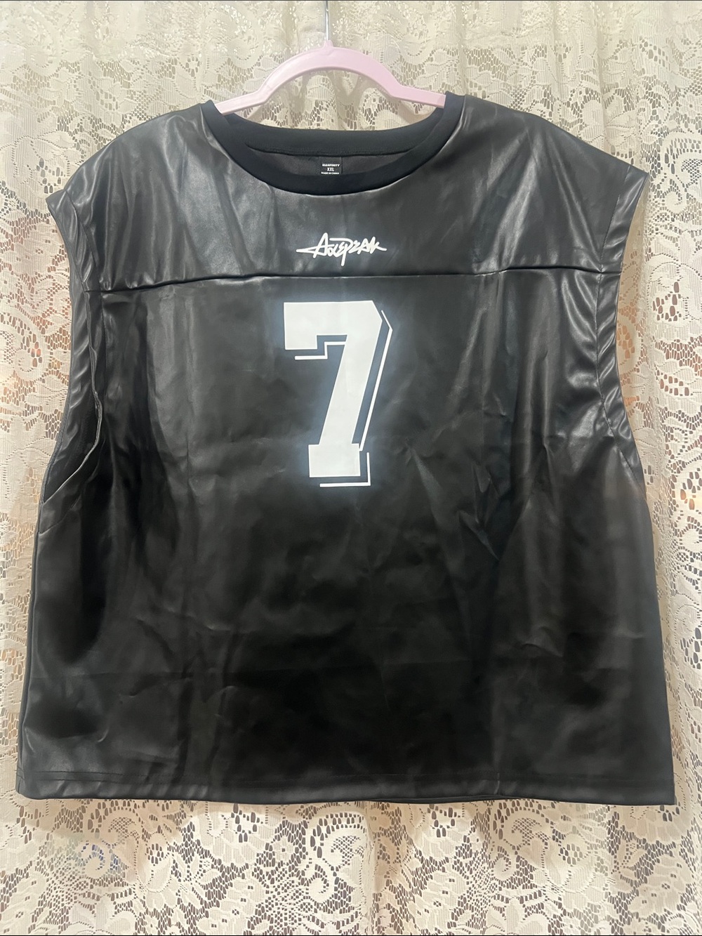 NFINITY Black Crewneck Tee with Subtle Pink Trim